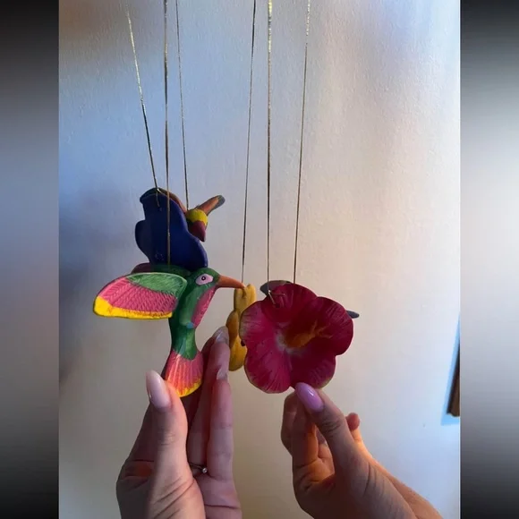 Colorful Hand-Painted Hummingbird Wind Chime - Picture 2 of 9